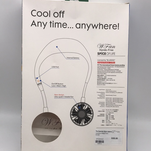 W Fan Original Hands-Free-Spice of Life Portable Neck-Fan Color Khaki - Picture 3 of 6